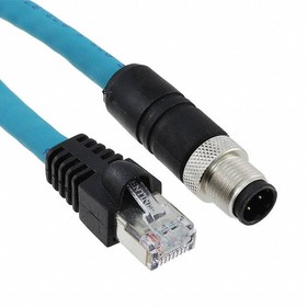 0985 YM57530 103/5M, Ethernet Cables / Networking Cables EtherNet/IP, double-ended cord set, M12 male to RJ45 male, 4-pin, D-coding, 24 AWG