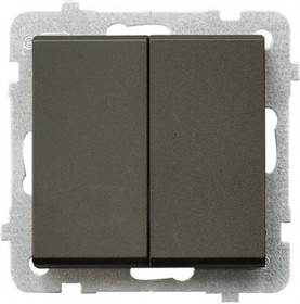 Ospel Sonata Шоколадный металлик Выключатель 2-клавишный, без рамки