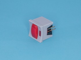 Фото 1/5 PSM2-1-R-G-R, Кнопка мини с фиксацией, красная в сером корпусе с красным индикатором