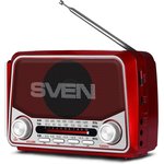 SVEN SRP-525 красный радиоприемник (3 Вт, FM/AM/SW, USB, SD/microSD, 2 x RCA ...