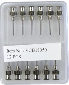 VCB18050, Наконечник дозатора TS 18G X 1/2" нерж. сталь 0.9 x 1.26мм (12шт)