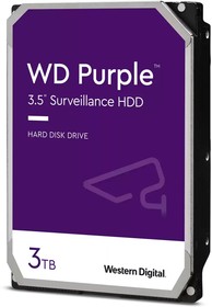 Фото 1/4 Жесткий диск Western Digital 3TB WD33PURZ HDD 3.5" Purple, SATA 6Gb / s (SATA-III), CMR