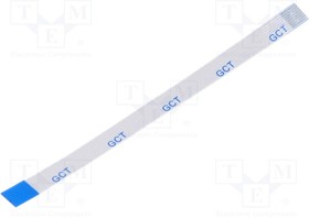 05-08-D-0076-A-4-06-4-T, FFC / FPC Jumper Cables 0.5mmP. FlatFlexCble, 8Contact, Conductor OppSide, Len76mm/3in, Tin Plt