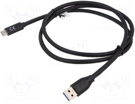 AK-300146-010-S, Cable; Power Delivery (PD),USB 3.1; USB A plug,USB C plug; 1m