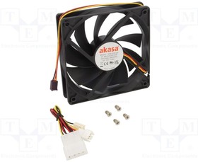 AK-174BKT-B, Fan: DC; axial; 12VDC; 120x120x25mm; 38dBA; ball bearing; 2.99mmH2O