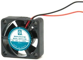 OD2510-05HB, DC Fans DC Fan, 25x25x10mm, 5VDC, 2.7CFM, 0.14A, 31dBA, 12000RPM, Dual Ball, Lead Wires