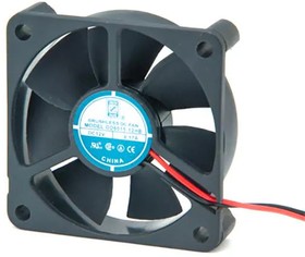 OD6015-12LB, DC Fans DC Fan, 60x60x15mm, 12VDC, 12CFM, 0.07A, 25dBA, 3500RPM, Dual Ball, Lead Wires