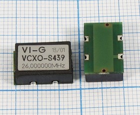 Управляемый напряжением (VCXO) Генератор кварцевый 26МГц с перестройкой ПЧ:+/-150ppm; гк 26000 \VCXO\SMD14098C4\ CM\5В\VCXO-S439\VI