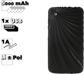 Фото 1/2 Универсальный внешний аккумулятор Power Bank REMAX Gorgeous Series 5000 mAh RPP-26 черный