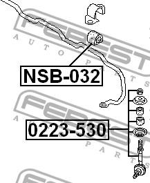 Фото 1/6 0223-530, 0223-530_тяга стабилизатора передняя! \ Nissan Maxima/Cefiro A32 1994-2000