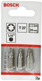 2607001619, Torx Screwdriver Bit, T27 Tip, 25 mm Overall