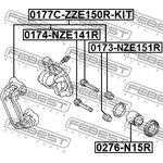 0177C-ZZE150R-KIT, Скоба заднего тормозного суппорта (комплект) (с направляющими)