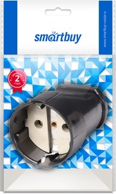 Фото 1/8 Штепсельное гнездо Smartbuy, с заземлением черное 16А 250В (SBE-16-S01-bz)