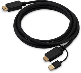 Фото 1/7 Кабель аудио-видео Buro HDMI (m)/DisplayPort (m) 3м. позолоч.конт. черный (HDMI-DP-3M)