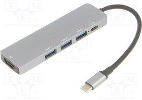 CU4283, Adapter; OTG,USB 3.0; nickel plated; 0.15m; black; 5Gbps; silver
