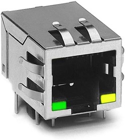 J00-0063NL, Modular Connectors / Ethernet Connectors 1X1 TAB DOWN 10BASET