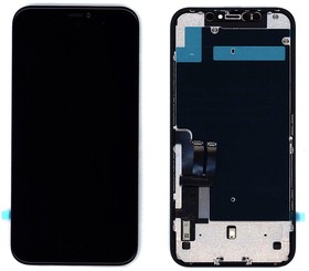 Дисплей (экран) в сборе с тачскрином для Apple iPhone 11 (Tianma) черный с металической рамкой