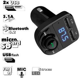 Автомобильная зарядка Earldom ET-M29 2xUSB, 3.1A, BT 4.2, LED дисплей, FM, MicroSD, USB flash (черная)