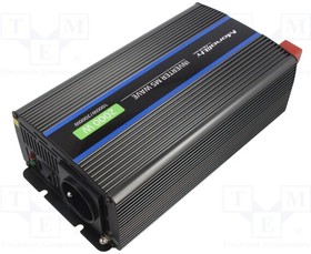 51926, Converter: DC/AC; 1kW; Uout: 230VAC; 12VDC; Out: mains 230V,USB