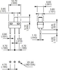 Slide switch, On-On, 1 pole, straight, 3 A/30 V DC, GH36P010000