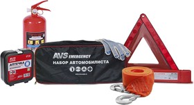 Фото 1/2 A40869S, Набор автомобилиста (огнетушитель ОП-2,аптечка,знак,трос 5т,перчатки) Emergency AVS