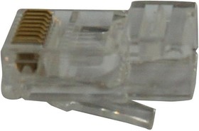 MC002981, Модульный разъем, RJ45 Plug, 1 x 1 (Порт), 8P8C, Cat5e, Cat6, Монтаж на Кабель