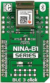 Фото 1/2 MIKROE-2471, BLE 3 Click Bluetooth Smart (BLE) mikroBus Click Board for NINA-B1