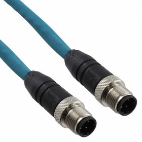 0985 806 100/2M, Sensor Cables / Actuator Cables EtherNet/IP, high-flex, double-ended cord set, M12 male to male straight, 4-pin, D-coding,