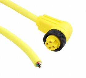 RKW 40-839/10M, Sensor Cables / Actuator Cables Mini 7/8 inch single-ended cordsets, female right angle, 4-poles with internal threads and y