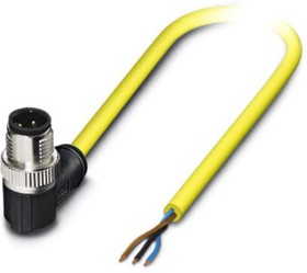 1424922, Sensor/Actuator cable, 3-position, PVC, Plug angled M12 SPEEDCON, A-coded, on free cable end, Cable