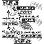 0224-R51RUL, 0224-R51RUL_рычаг задний верхний левый!\ Nissan Pathfinder 05