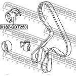 0187-CDT250, РОЛИК НАТЯЖИТЕЛЯ РЕМНЯ ГРМ