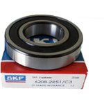 6208-2RS1/C3 Single Row Deep Groove Ball Bearing- Both Sides Sealed 40mm I.D ...