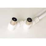 Cord TV corner plug-TV corner plug, 1.5 m, Ni/plastic, white, 18-0112