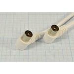 Cord TV corner plug-TV corner plug, 1.5 m, Ni/plastic, white, 18-0112