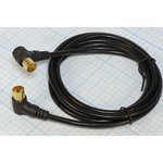 Cable TV plug-TV socket, 1.5 m, Ni/plastic, black, 17-5002/HF