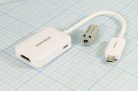 Шнур штекер mini USB A-гнездо HDMI\0,1м\Ni/пл\бел\HDTV; №13189 шнур штек mini USB A-гн HDMI\0,1м\Ni/пл\бел\HDTV