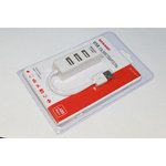 Шнур штекер USB A-гнездо USB Ax4, 0,1м, HAB, белый, 18-4103-1