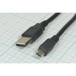 Шнур штекер USB A-штекер mini-USB A, 1,8м, черный, [18-1134-2]