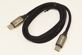 Фото 1/3 Шнур штекер USB TYPE-C-штекер USB TYPE-C, 1,0м, Ni, черный