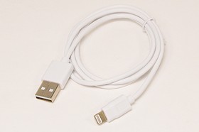 Фото 1/3 Шнур штекер USB A-штекер 8pin[AppleiPhone4], 1,0м, белый, P7