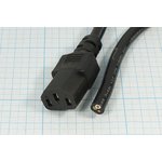 Шнур питания гнездо IEC C13-кабель 3L, 1,75м/3x1,31, 6А/220В, черный