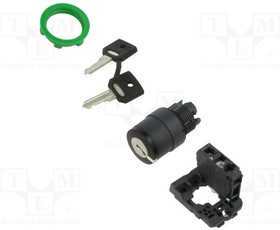 Фото 1/2 XB5AG61, Switch: rotary with key; 22mm; Stabl.pos: 1; NO; black; none; IP66