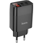 Блок питания (сетевой адаптер) HOCO C86A Illustrious 2xUSB, 2.4А, LED дисплей черный