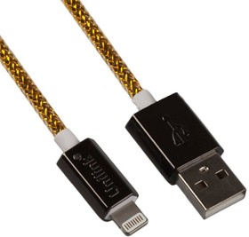 USB Дата-кабель "UNILINK" для Apple Lightning 8-pin (золотой хром)