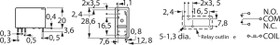 Relay, 1 Form C (NO/NC), 9 V (DC), 155 Ω, 10 A, 30 V (DC), 250 V (AC), monostable, JW1FSN9ULCSAT