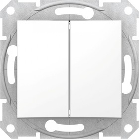 Фото 1/6 Sedna Белый Выключатель 2-клавишный 10А (сх.5) | SDN0300121 | Schneider Electric