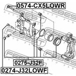 0274J32LOWF, Втулка направляющая суппорта тормозного переднего