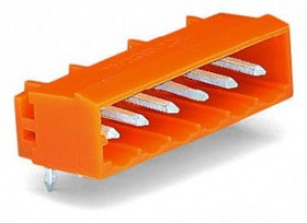 231-533/001-000, THT male header - 1.0 x 1.0 mm solder pin - angled - Pin spacing 5.08 mm - 3-pole - orange