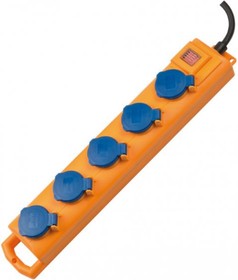 1159900205, Outlet Strip Super-Solid 5x DE Type F (CEE 7/3) Socket - DE Type F (CEE 7/4) Plug Yellow 2m